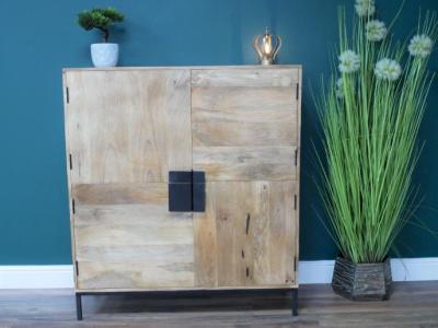 Product photograph of Dutch Mango Wood 4 Door Cabinet from Choice Furniture Superstore