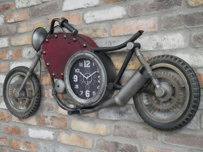 Product photograph of Metal Motorbike Clock from Choice Furniture Superstore