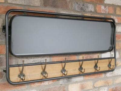 Image of Mirror with Coat Hooks