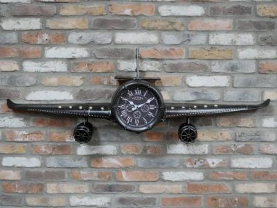 Product photograph of Black Aeroplane Clock from Choice Furniture Superstore
