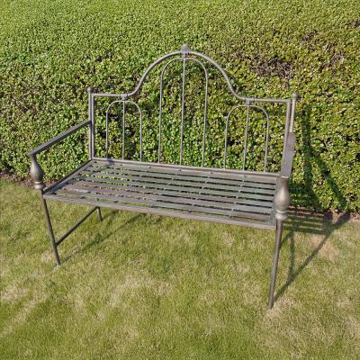 Grey Metal Garden Bench