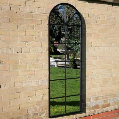 Black Metal Garden Window Mirror