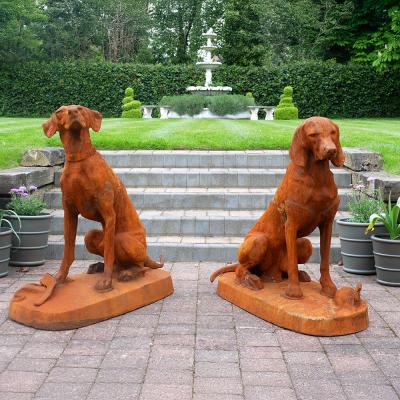 Rusty Pair Of Gun Dogs Statue