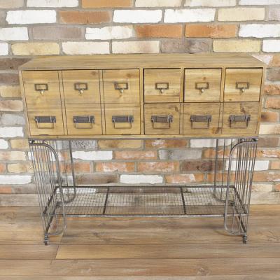 Dutch Wood And Metal Multi Drawer Cabinet