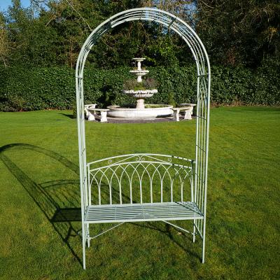 Pistachio Green Metal Arch Garden Bench