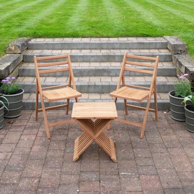 Teak Wood Folder Garden Table With 2 Chairs