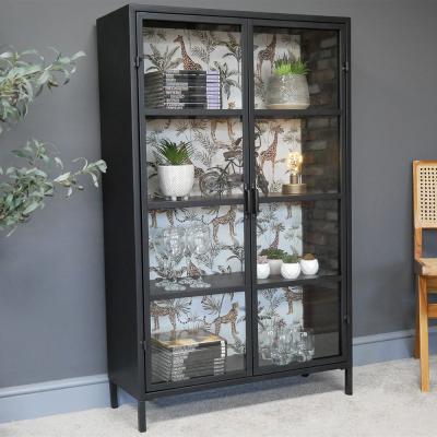 Dutch Black Metal And Glass 2 Door Display Cabinet