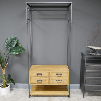 Dutch Wood And Metal 4 Drawer Hall Stand