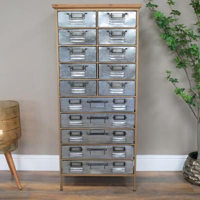 Dutch Industrial Metal Multi Drawer Large Storage Unit