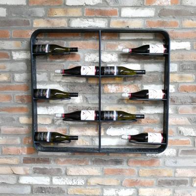 Dutch Black Metal 10 Wine Bottle Small Holder