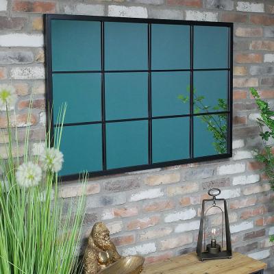 Black Metal Rectangular Wall Mirror