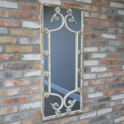 White Rustic Metal Rectangular Wall Mirror