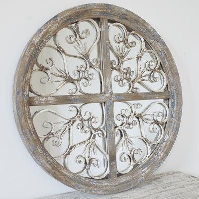 Rustic Vintage Style Round Mirror