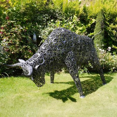 Metal Garden Bull Statue