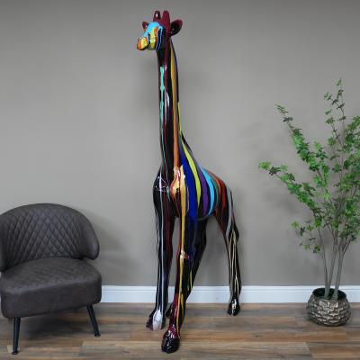 Multi Coloured Large Giraffe Statue Multi Coloured Large Giraffe Statue