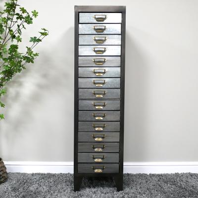Dutch Industrial Black Multi Drawer Storage Cabinet