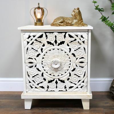 Dutch Mango Wood 2 Drawer Bedside Cabinet