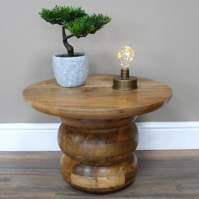 Dutch Mango Wood Round Side Table 51cm