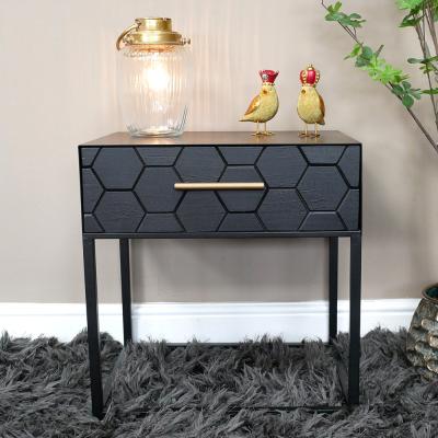 Dutch Black 1 Drawer Bedside Cabinet