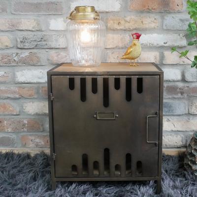 Dutch Industrial Metal 1 Door Bedside Cabinet
