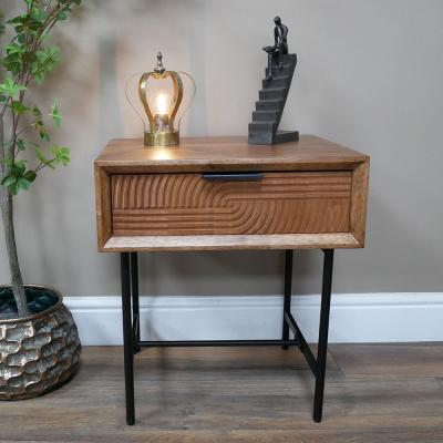Dutch Fir Wood 1 Drawer Bedside Cabinet