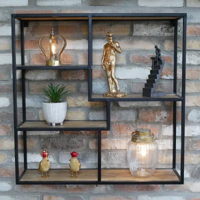 Dutch Black Metal And Wood Wall Unit Dutch Black Metal And Wood Wall Unit