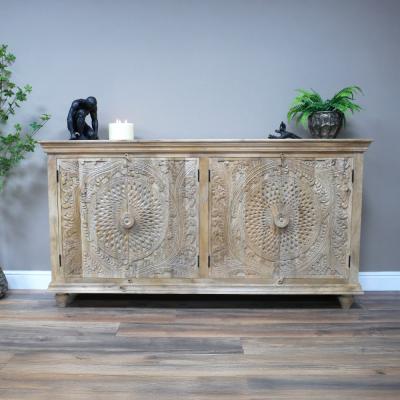 Dutch Carved Mango Wood 4 Door Large Sideboard 180cm