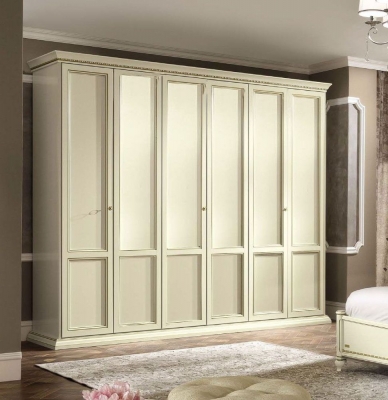 Product photograph of Camel Treviso Night White Ash Italian 6 Door Wardrobe from Choice Furniture Superstore