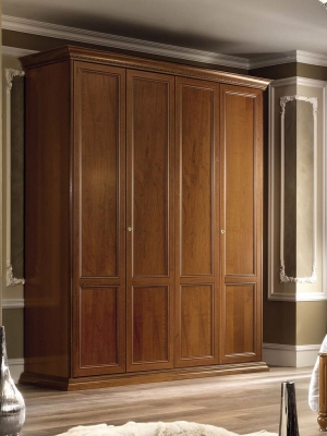 Product photograph of Camel Treviso Night Cherry Wood Italian 4 Door Wardrobe from Choice Furniture Superstore