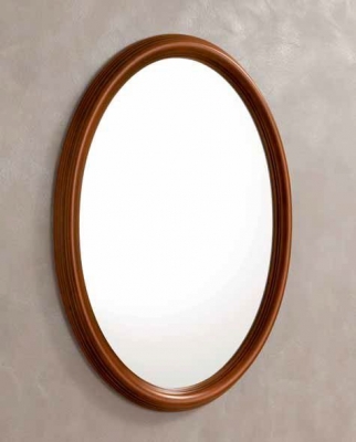 Product photograph of Camel Treviso Night Cherry Wood Italian Oval Mirror - 68cm X 95cm from Choice Furniture Superstore