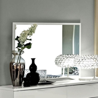 Product photograph of Camel Dama Bianca Night White Italian Mirror - 120cm X 90cm from Choice Furniture Superstore