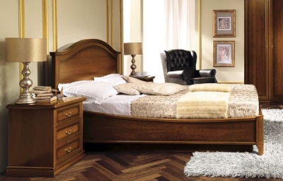 Product photograph of Camel Nostalgia Night Walnut Italian Gendarme Ring Bed from Choice Furniture Superstore