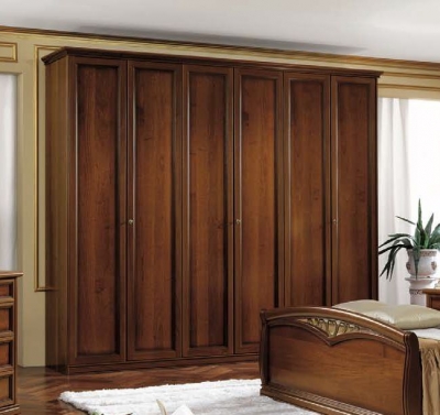 Product photograph of Camel Nostalgia Night Walnut Italian 6 Door Wardrobe from Choice Furniture Superstore