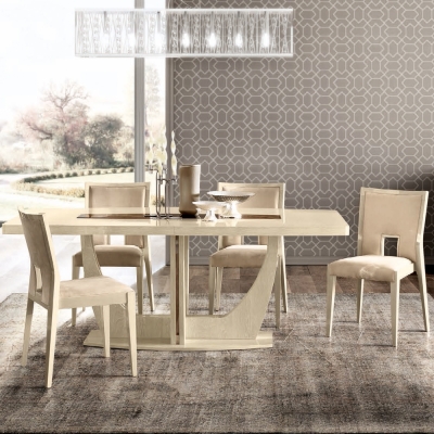 Product photograph of Camel Ambra Day Sand Birch Italian Large Extending Dining Table And 6 Chairs from Choice Furniture Superstore