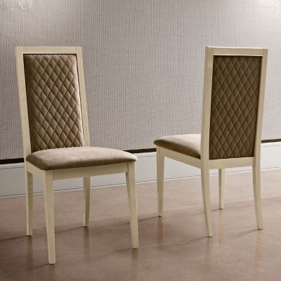 Product photograph of Camel Ambra Day Sand Birch Rombi Nabuk Upholstered Italian Dining Chair from Choice Furniture Superstore
