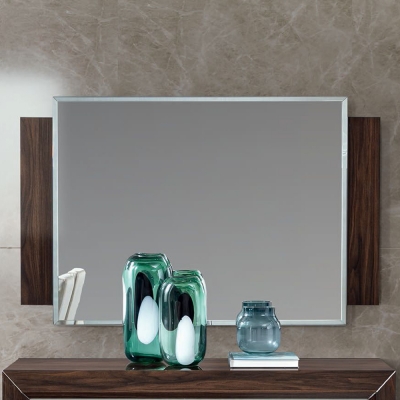 Product photograph of Camel Elite Day Patrician Walnut Italian Rectangular Mirror - 132cm X 85cm from Choice Furniture Superstore