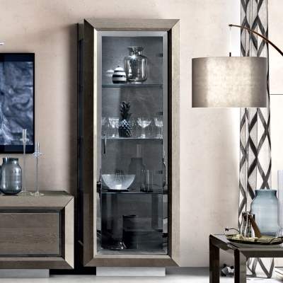 Product photograph of Camel Elite Day Silver Birch Italian 1 Door Vitrine from Choice Furniture Superstore