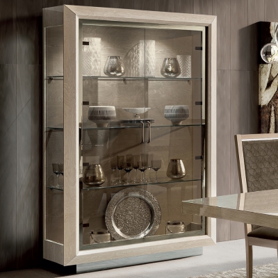 Product photograph of Camel Elite Day Sand Birch Italian 2 Door Vitrine from Choice Furniture Superstore
