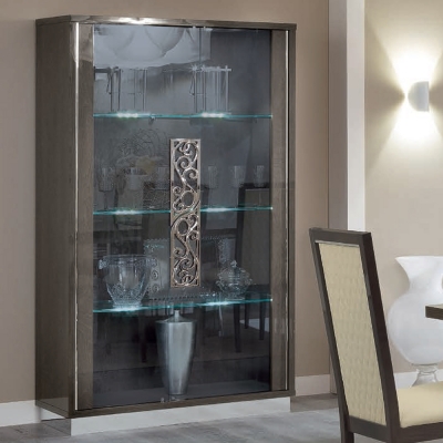 Product photograph of Camel Platinum Day Silver Birch Glamuor Italian Large Glass Cabinet from Choice Furniture Superstore