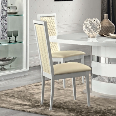 Product photograph of Camel Roma Day Rombi White Upholstered Italian Dining Chair With Padded Back from Choice Furniture Superstore