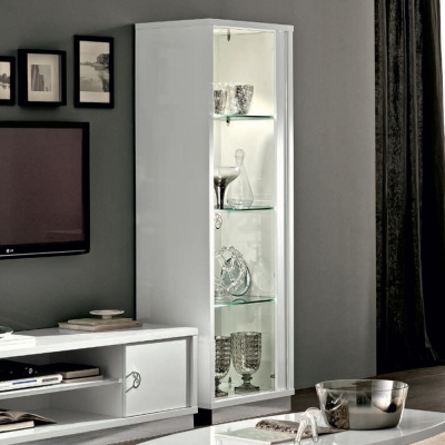 Product photograph of Camel Roma Day White Glamuor Italian 1 Right Door Glass Cabinet from Choice Furniture Superstore