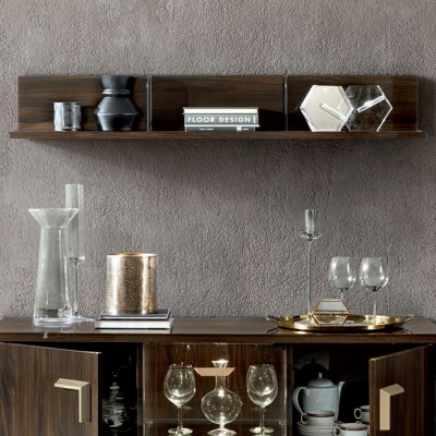 Product photograph of Camel Volare Day Walnut Italian L-shaped Shelf from Choice Furniture Superstore
