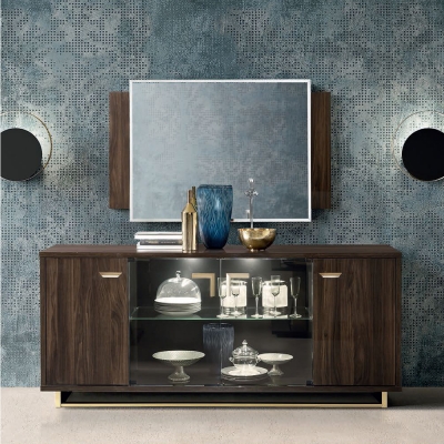 Product photograph of Camel Volare Day Walnut Italian Large Buffet Sideboard from Choice Furniture Superstore