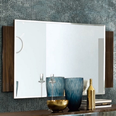 Product photograph of Camel Volare Day Walnut Italian Mirror - 132cm X 85cm from Choice Furniture Superstore