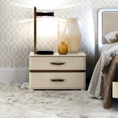 Product photograph of Camel Altea Night High Gloss Italian Large Bedside Cabinet from Choice Furniture Superstore