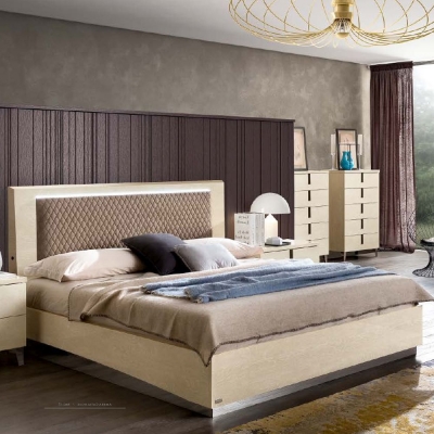 Product photograph of Camel Ambra Night Sand Birch Italian Rombi Bed With Rhombus Eco Nabuk Headborad from Choice Furniture Superstore