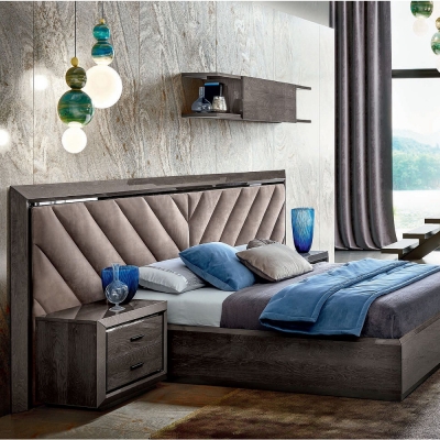 Product photograph of Camel Elite Night Silver Birch Italian Upholstered Boiserie Bed With Storage from Choice Furniture Superstore