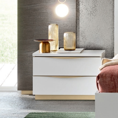 Product photograph of Modum Kharma White Italian 2 Drawer Bedside Cabinet from Choice Furniture Superstore