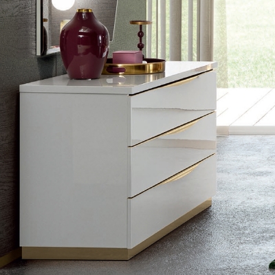 Product photograph of Camel Kharma Night White Italian 3 Drawer Chest from Choice Furniture Superstore