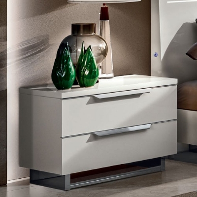 Product photograph of Camel Kimera Night White Italian 2 Drawer Large Bedside Cabinet from Choice Furniture Superstore